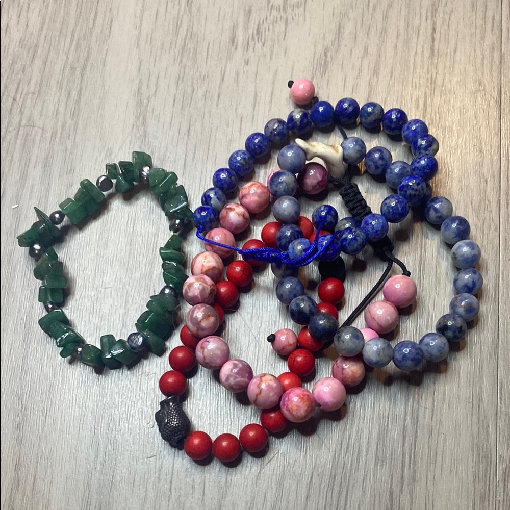 Colorful Natural Stone Beaded Bracelet Set